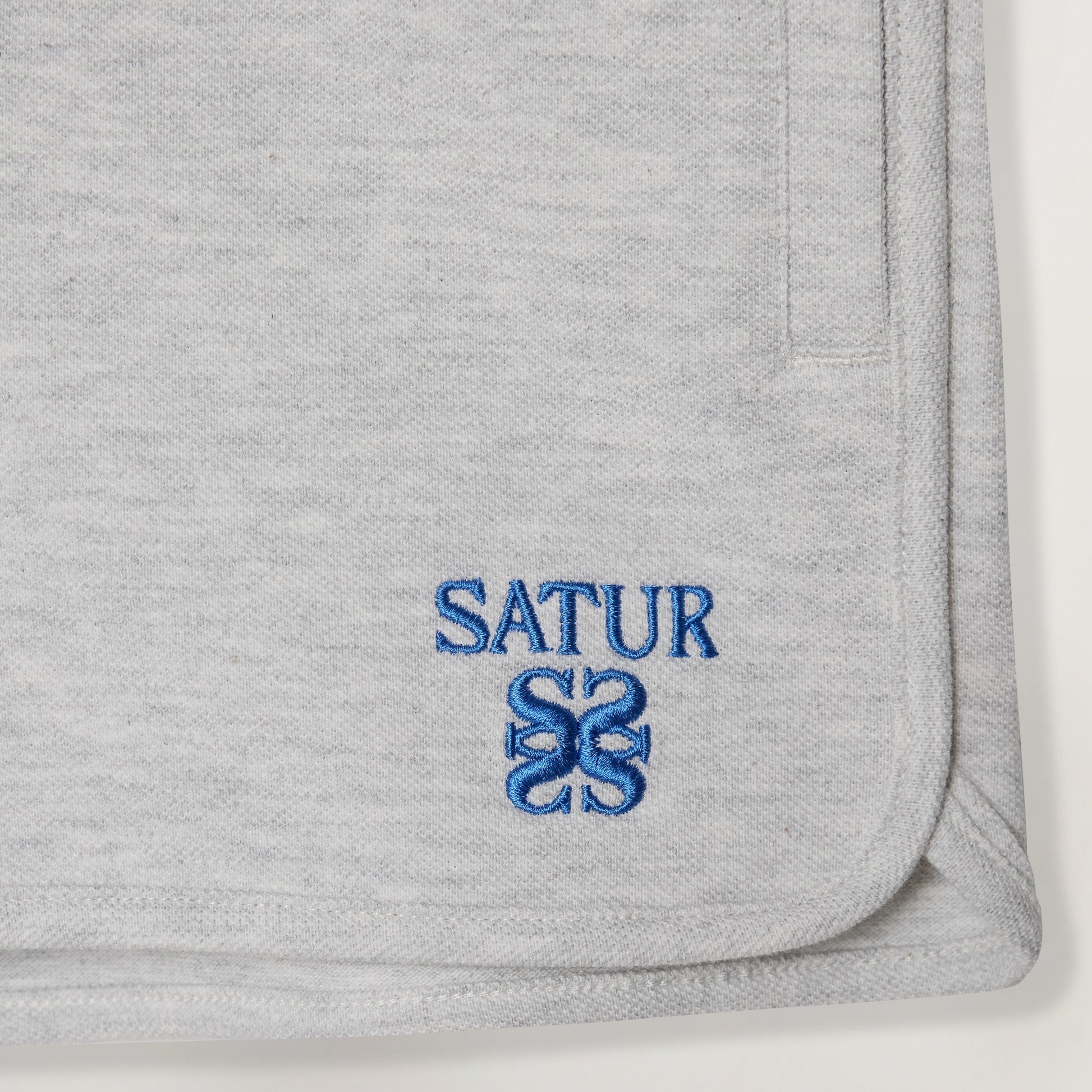 SATUR Apero PK Shorts Melange White kids cotton blend shorts elastic waistband embroidered logo casual apparel