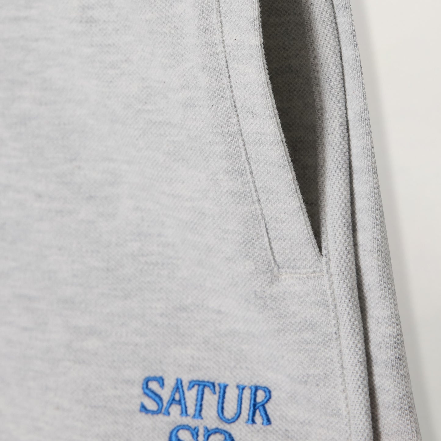 SATUR Apero PK Shorts Melange White kids cotton blend shorts elastic waistband embroidered logo casual apparel