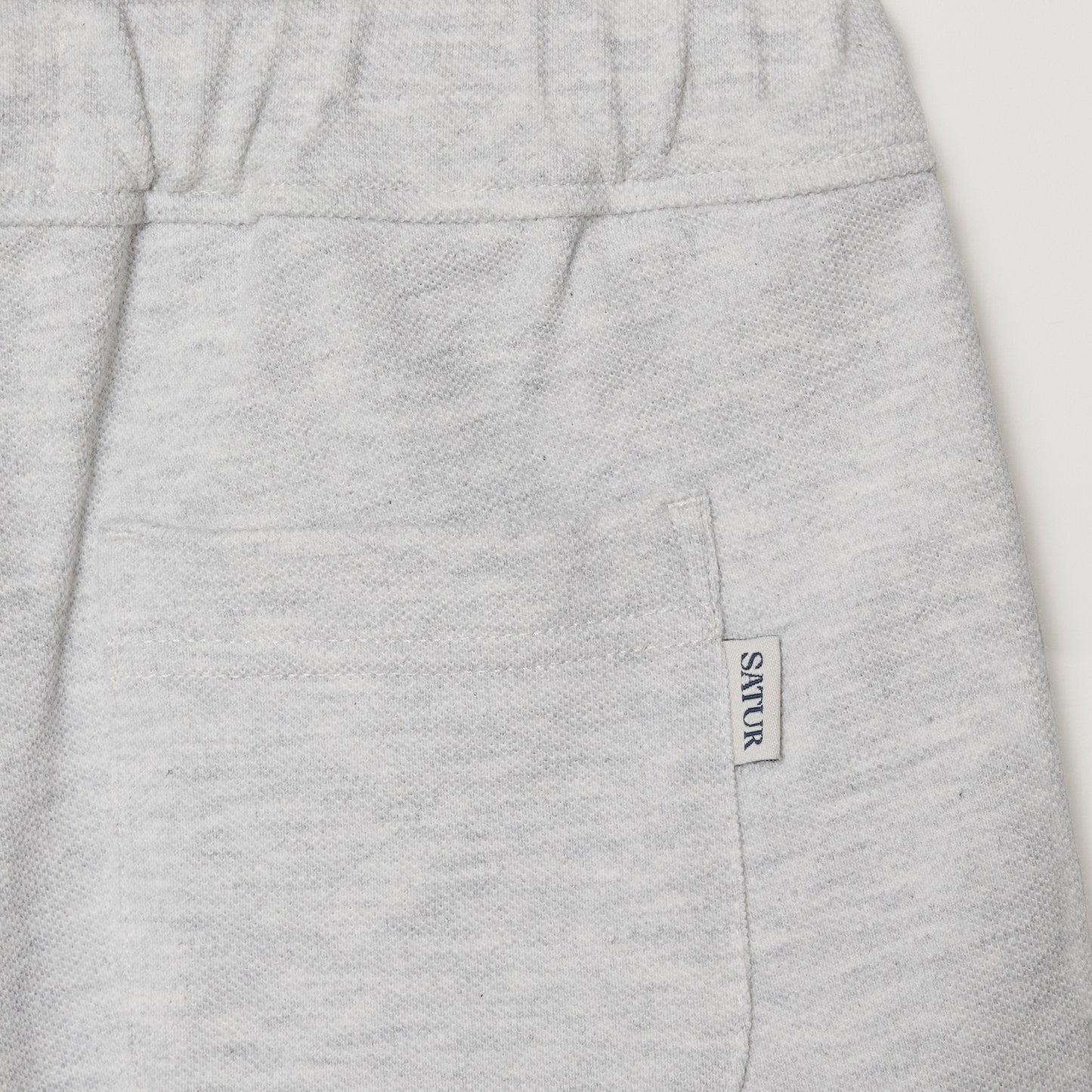 SATUR Apero PK Shorts Melange White kids cotton blend shorts elastic waistband embroidered logo casual apparel