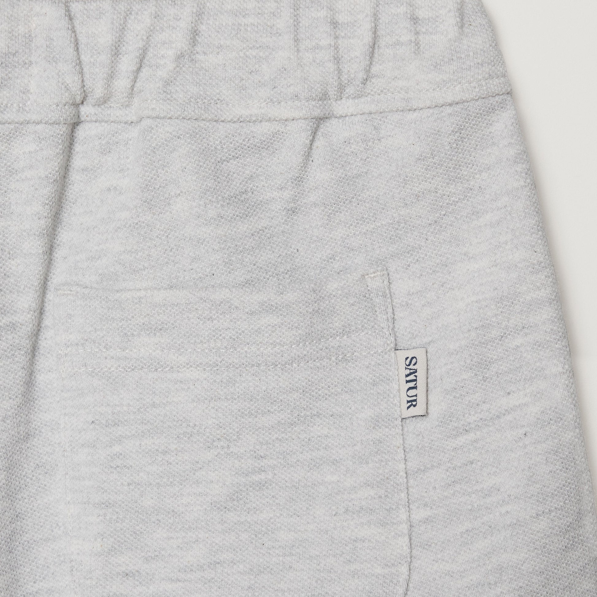 SATUR Apero PK Shorts Melange White kids cotton blend shorts elastic waistband embroidered logo casual apparel