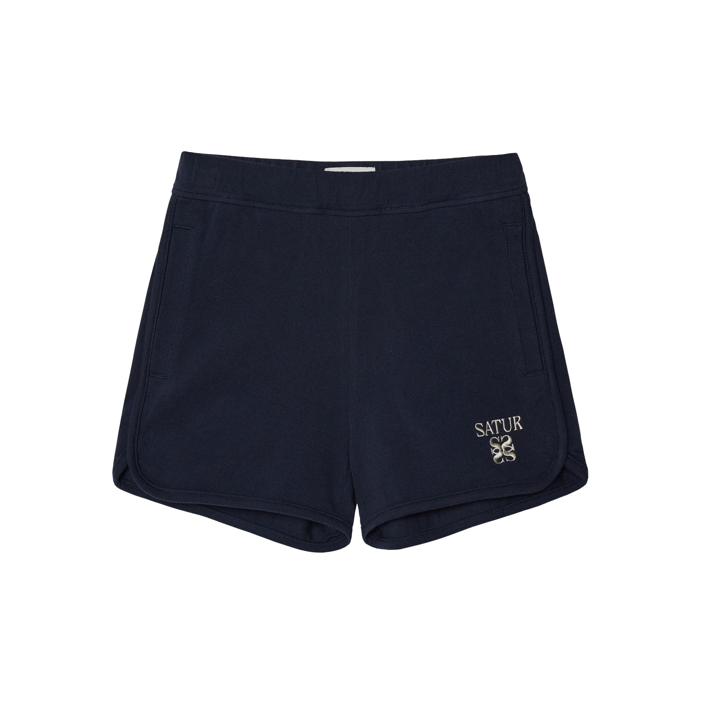 SATUR Apero PK Shorts Navy kids cotton blend shorts elastic waistband embroidered logo casual apparel