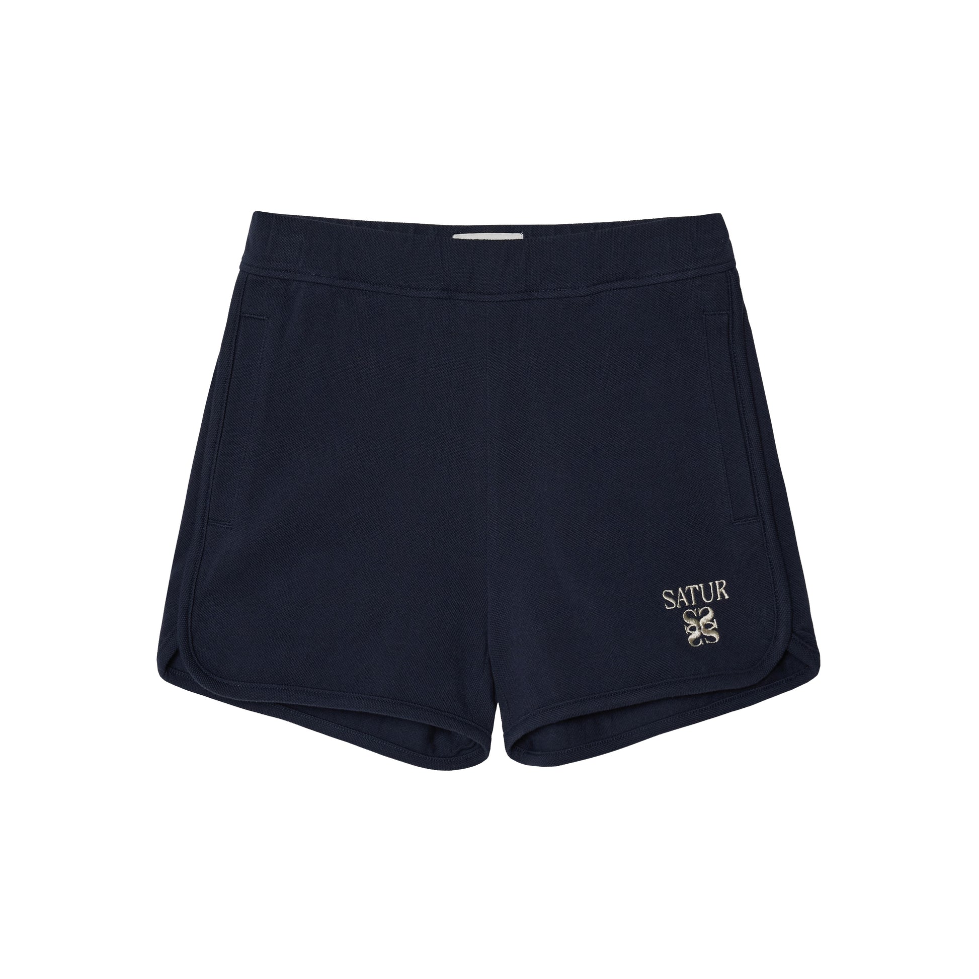 SATUR Apero PK Shorts Navy kids cotton blend shorts elastic waistband embroidered logo casual apparel