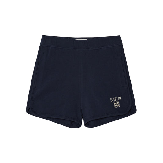 SATUR Apero PK Shorts Navy kids cotton blend shorts elastic waistband embroidered logo casual apparel