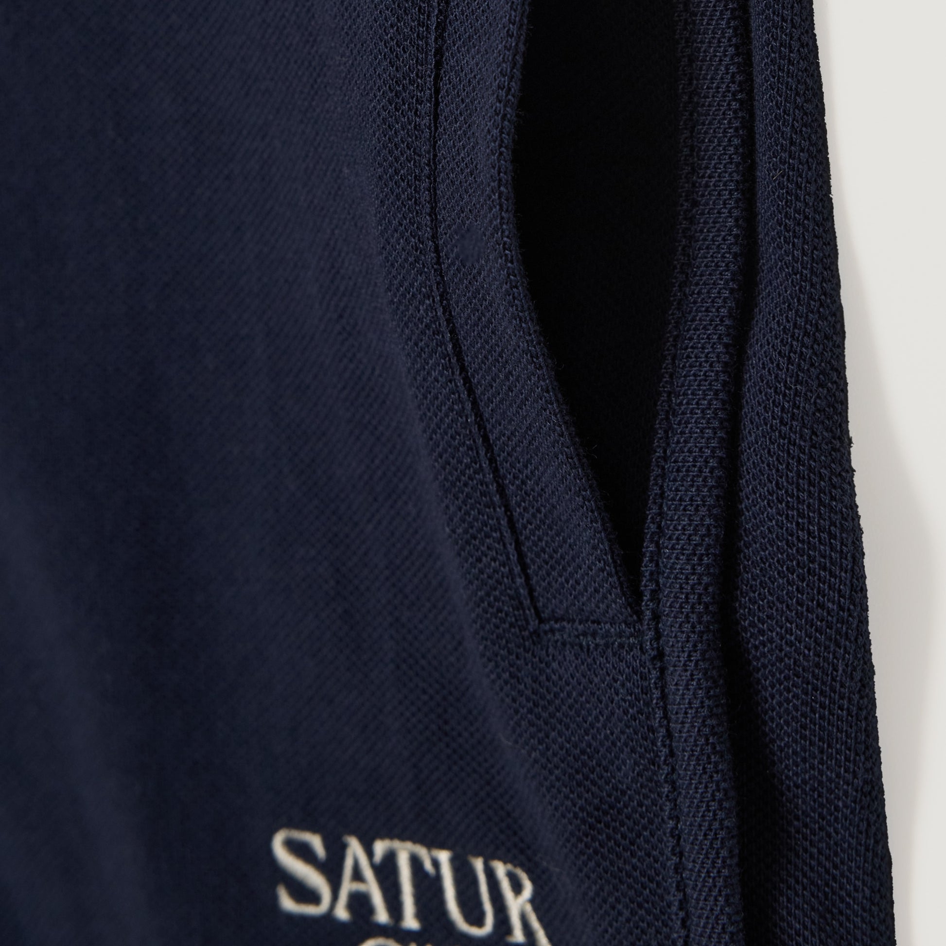 SATUR Apero PK Shorts Navy kids cotton blend shorts elastic waistband embroidered logo casual apparel