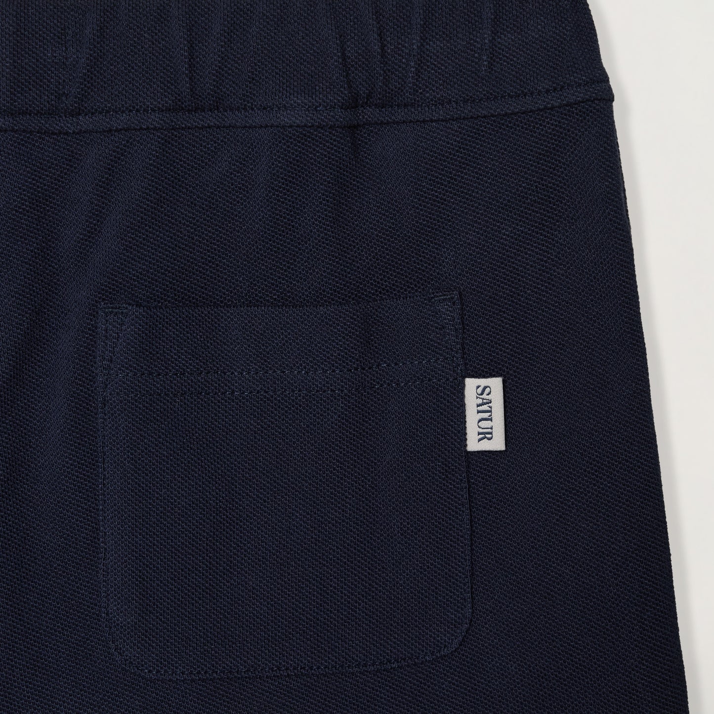 SATUR Apero PK Shorts Navy kids cotton blend shorts elastic waistband embroidered logo casual apparel