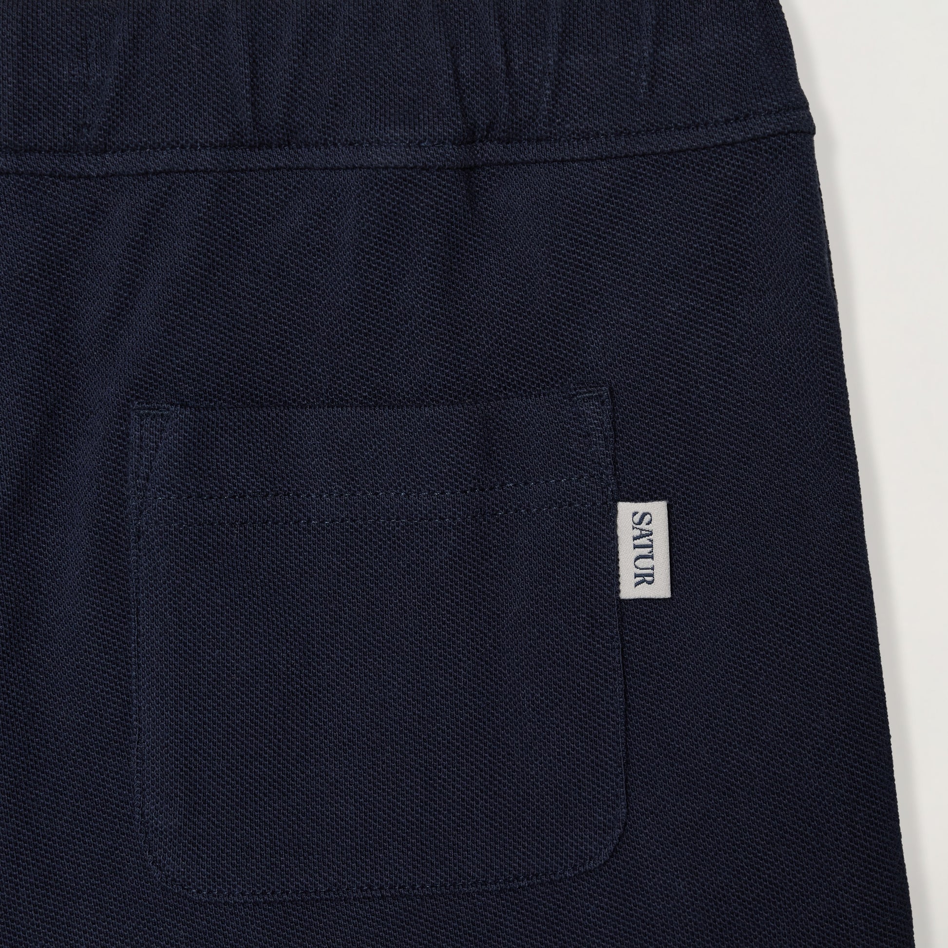 SATUR Apero PK Shorts Navy kids cotton blend shorts elastic waistband embroidered logo casual apparel