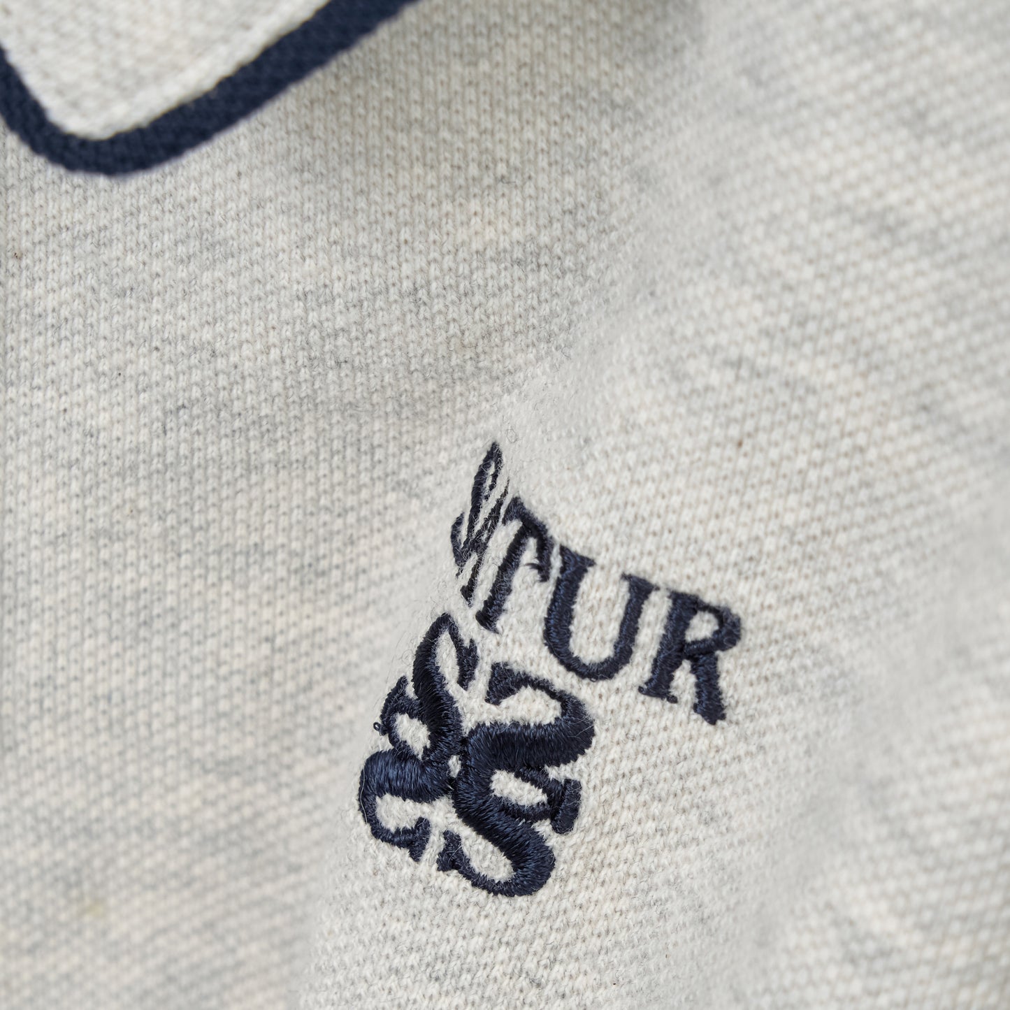 SATUR Apero Pique One Piece Oatmeal kids cotton pique dress polo collar contrast trim embroidered logo casual apparel