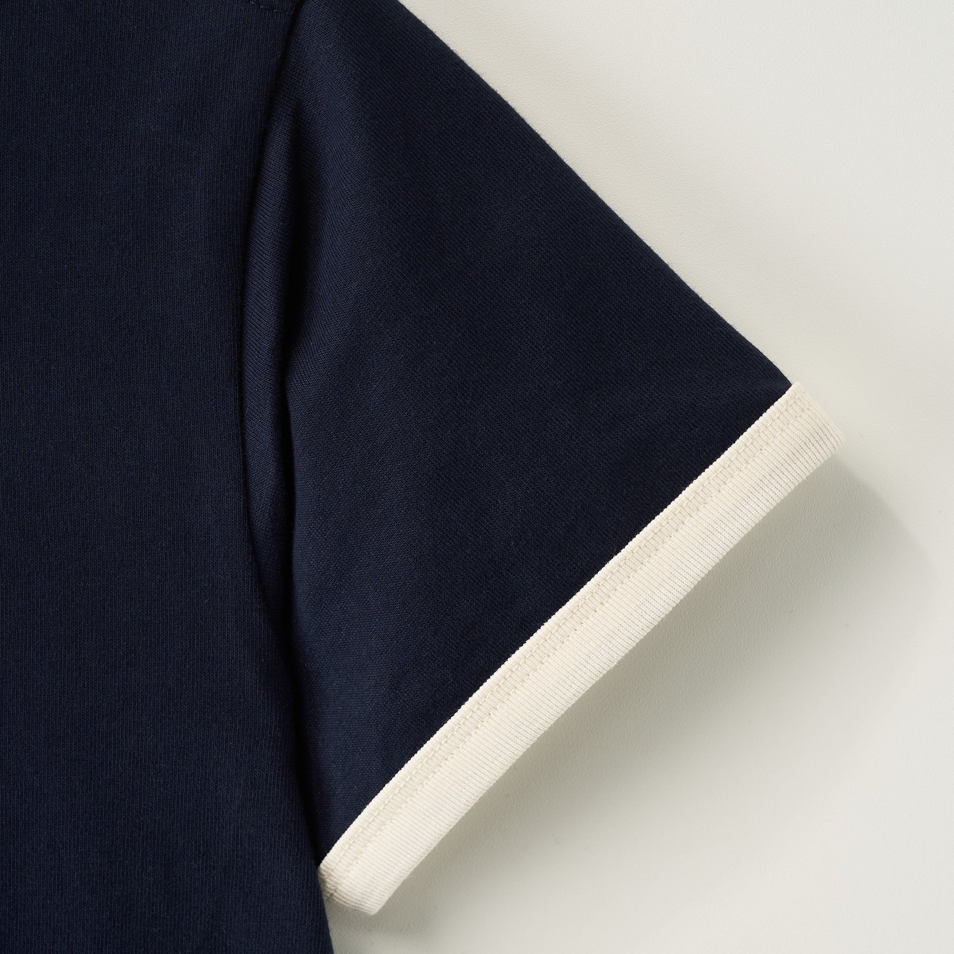 SATUR Bon Voyage Ringer T Shirt Navy kids cotton tee contrast collar sleeves graphic logo casual apparel