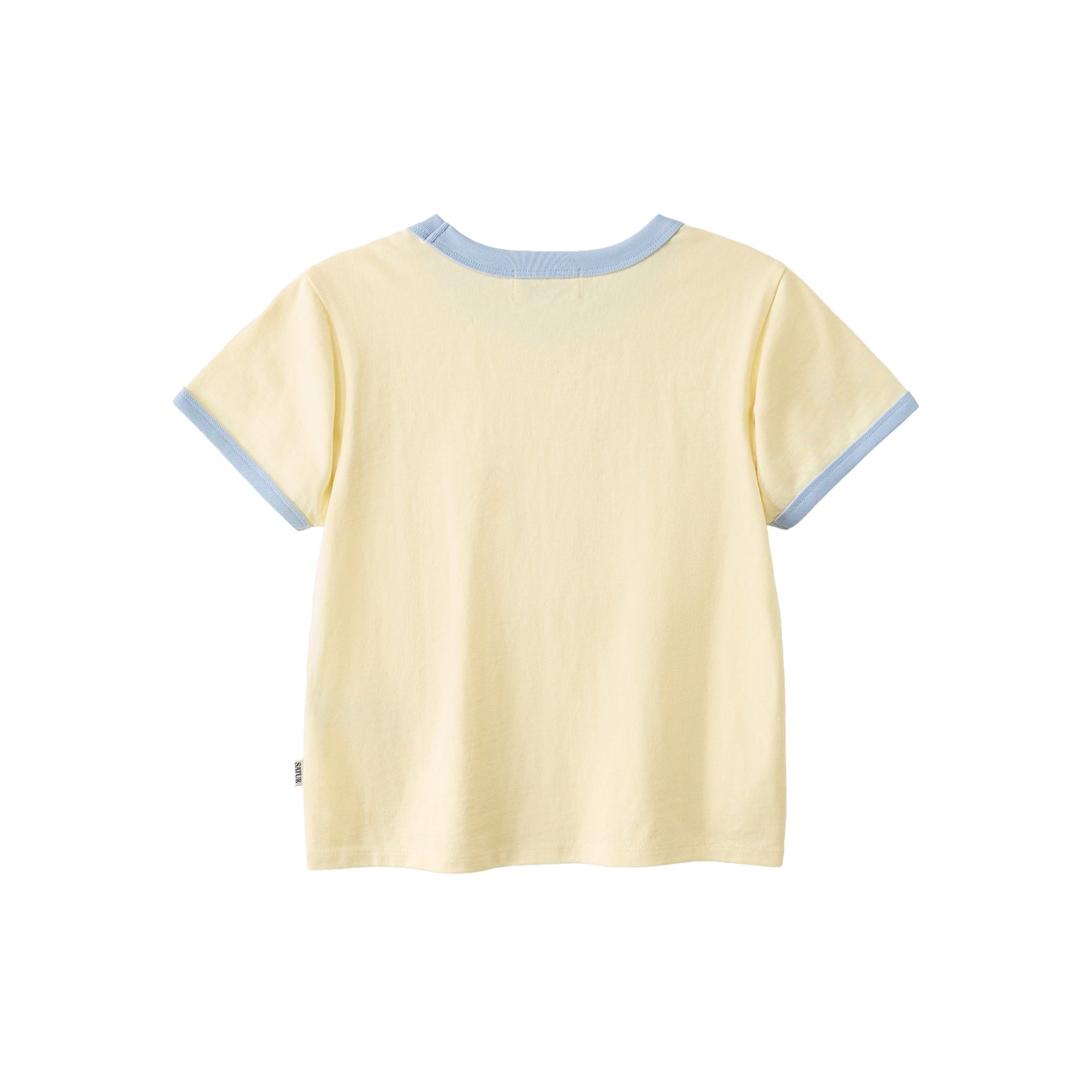 SATUR Bon Voyage Ringer T Shirt Yellow kids cotton tee contrast collar sleeves graphic logo casual apparel
