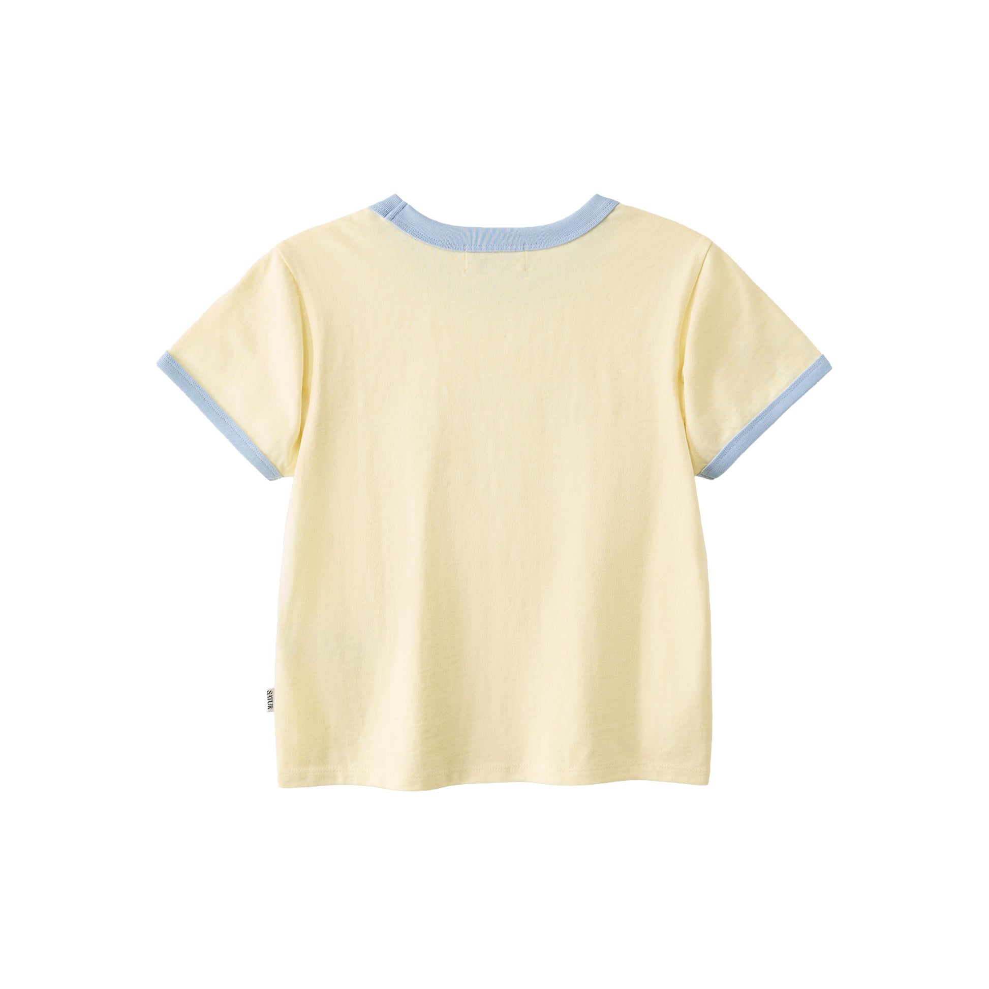 SATUR Bon Voyage Ringer T Shirt Yellow kids cotton tee contrast collar sleeves graphic logo casual apparel