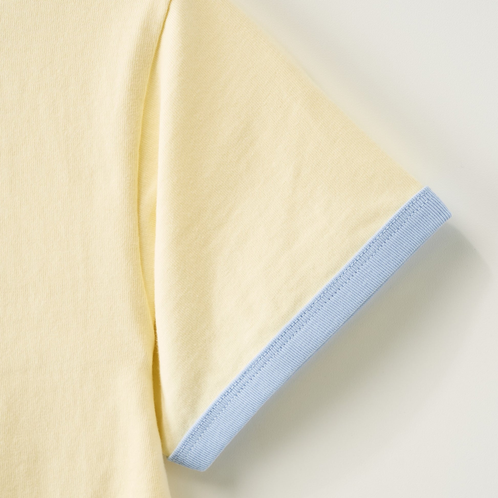 SATUR Bon Voyage Ringer T Shirt Yellow kids cotton tee contrast collar sleeves graphic logo casual apparel