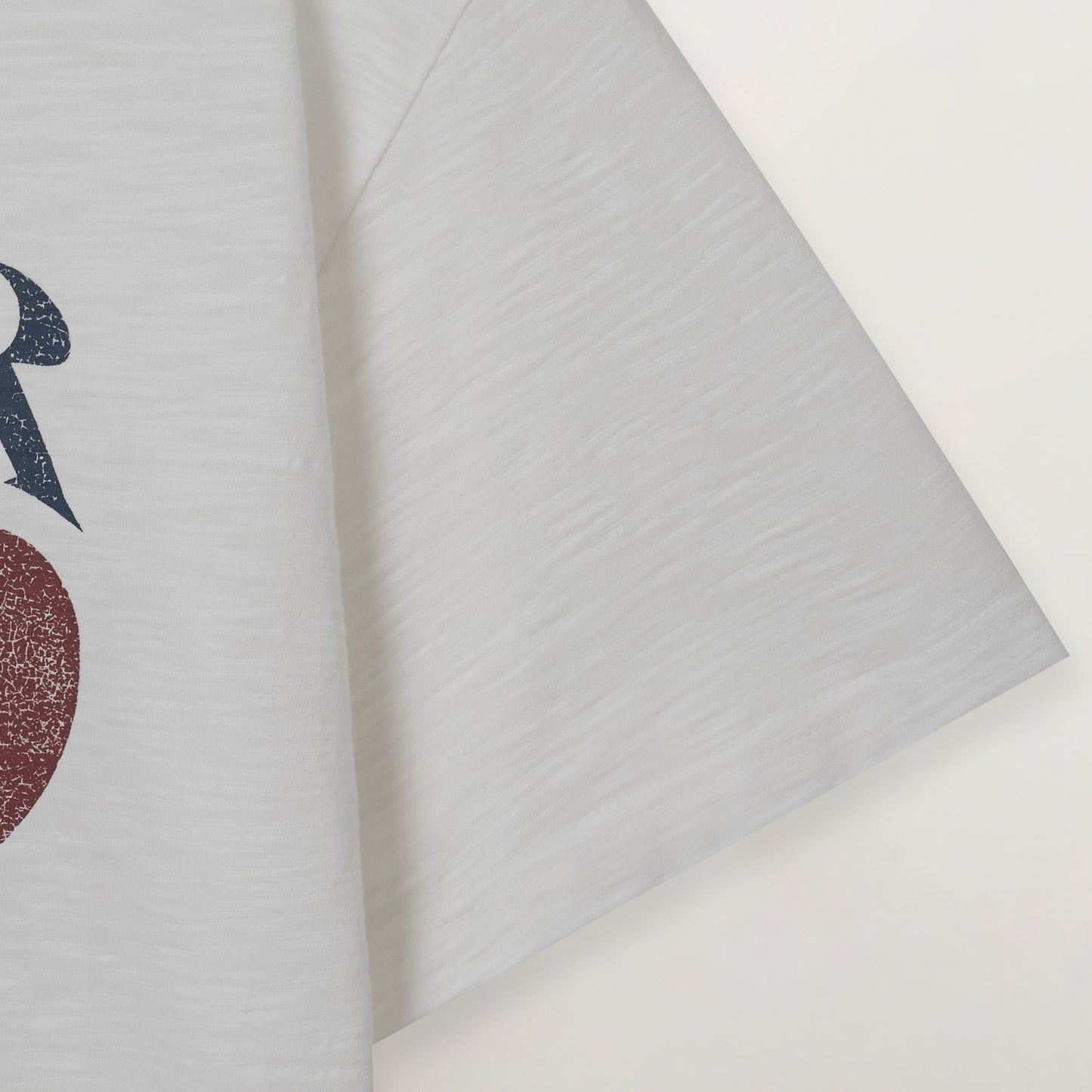 SATUR Wave Logo Regular Fit Slub T-Shirt White graphic tee slub fabric vintage casual