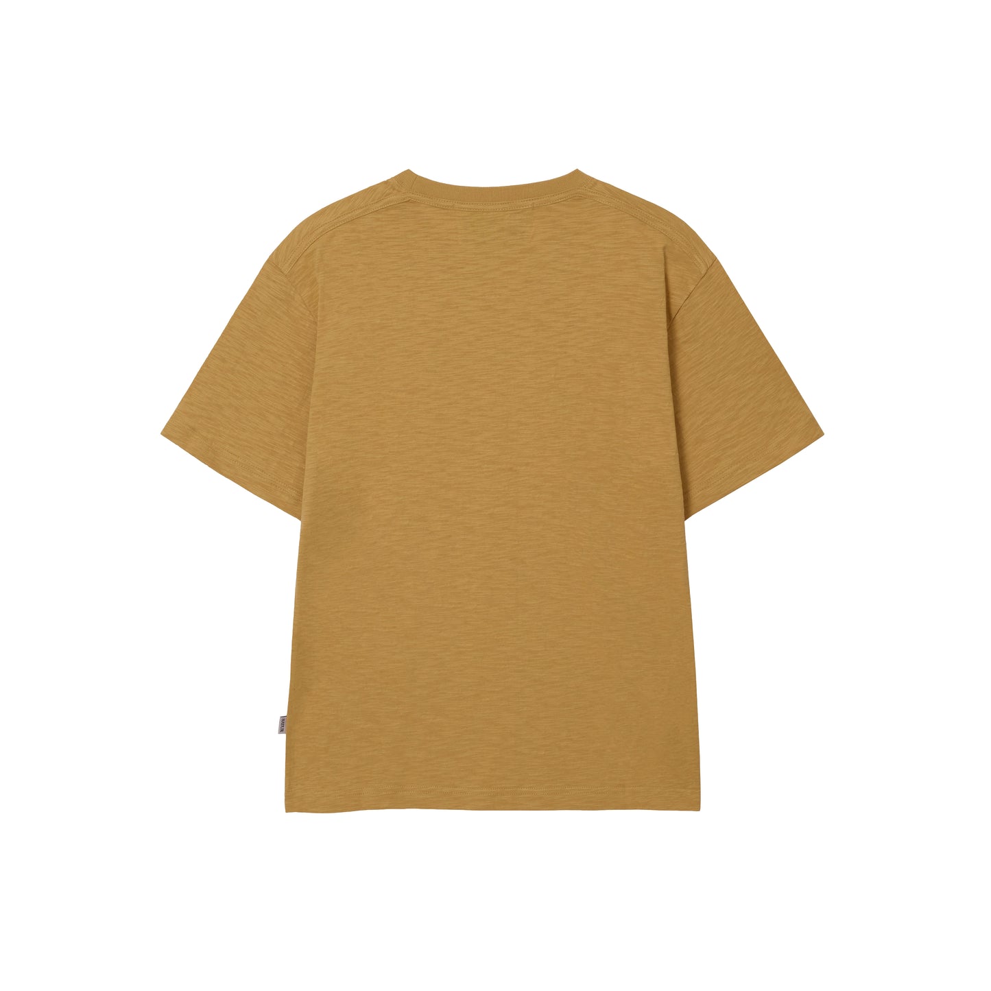 SATUR Wave Logo Regular Fit Slub T-Shirt Yellow graphic tee slub fabric vintage casual