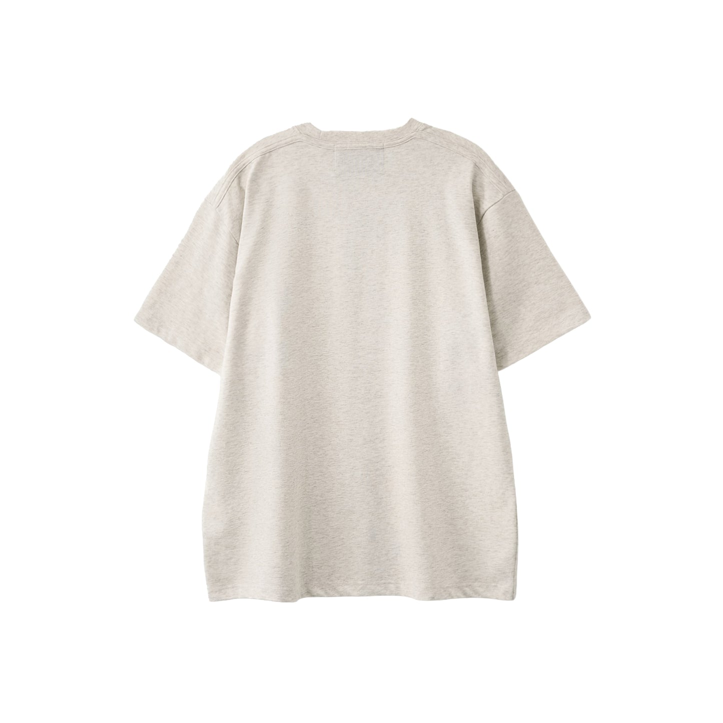 SATUR Loren Classic Logo Half T-Shirt Oatmeal oversized tee minimalist embroidered logo casual