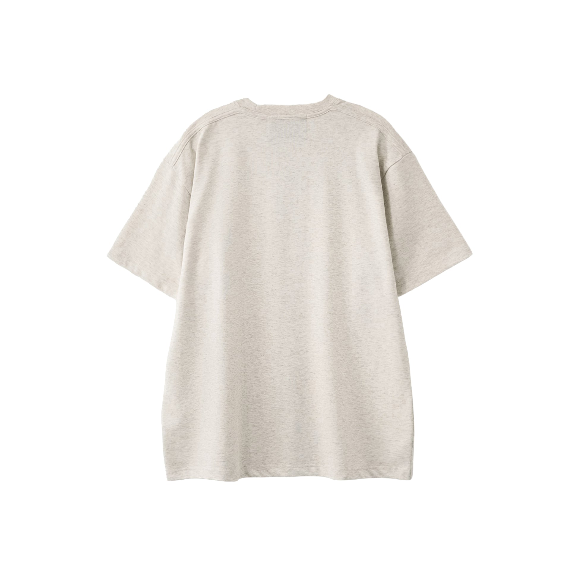 SATUR Loren Classic Logo Half T-Shirt Oatmeal oversized tee minimalist embroidered logo casual