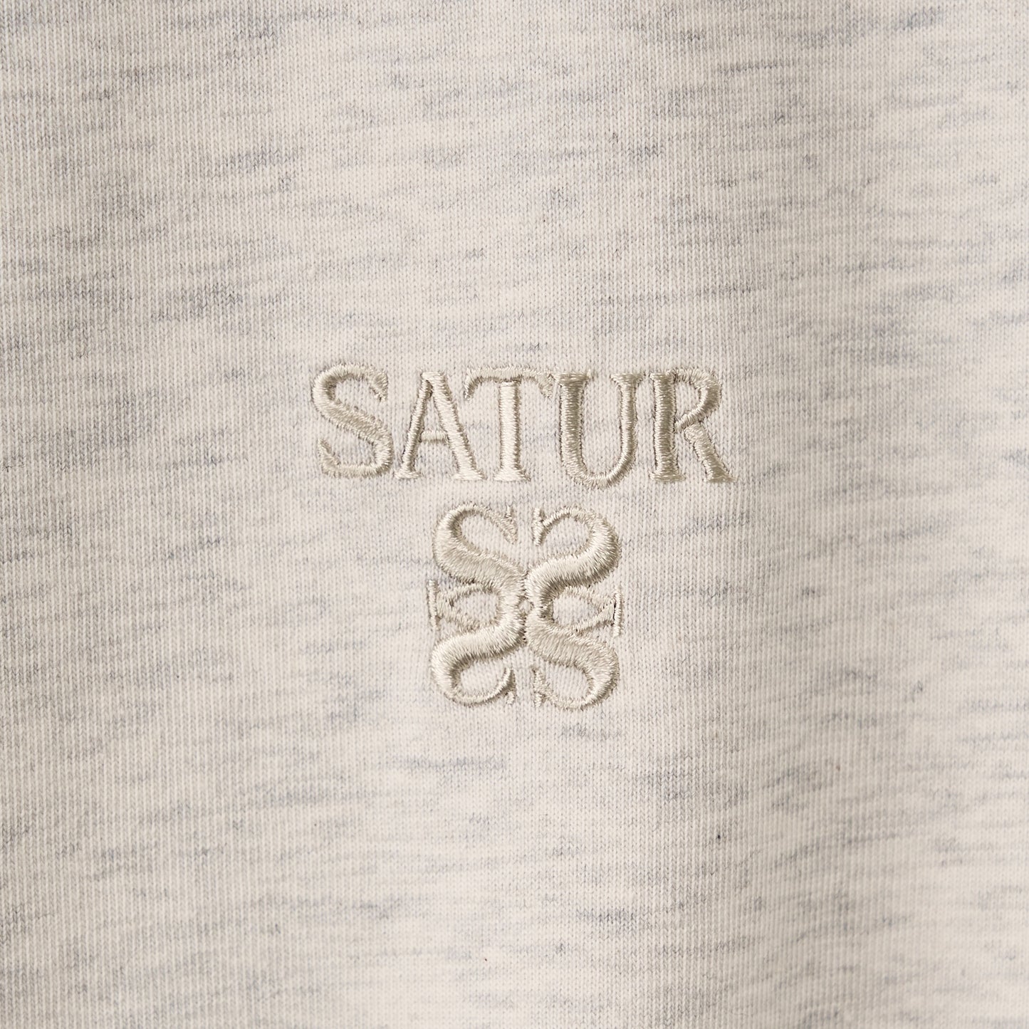 SATUR Loren Classic Logo Half T-Shirt Oatmeal oversized tee minimalist embroidered logo casual