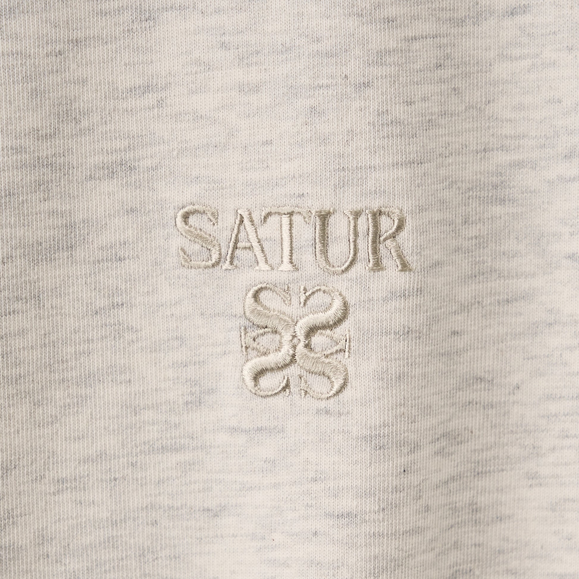 SATUR Loren Classic Logo Half T-Shirt Oatmeal oversized tee minimalist embroidered logo casual