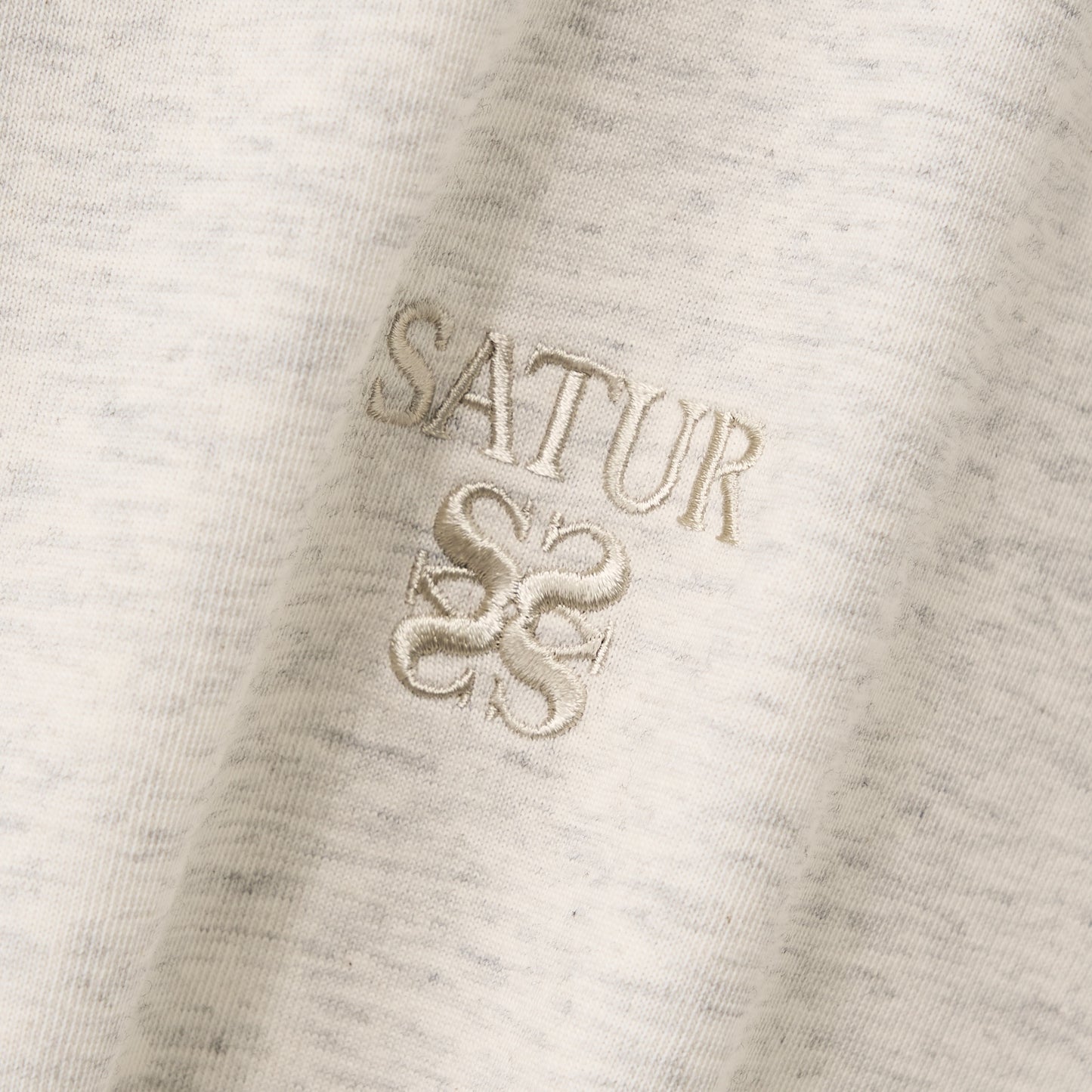 SATUR Loren Classic Logo Half T-Shirt Oatmeal oversized tee minimalist embroidered logo casual