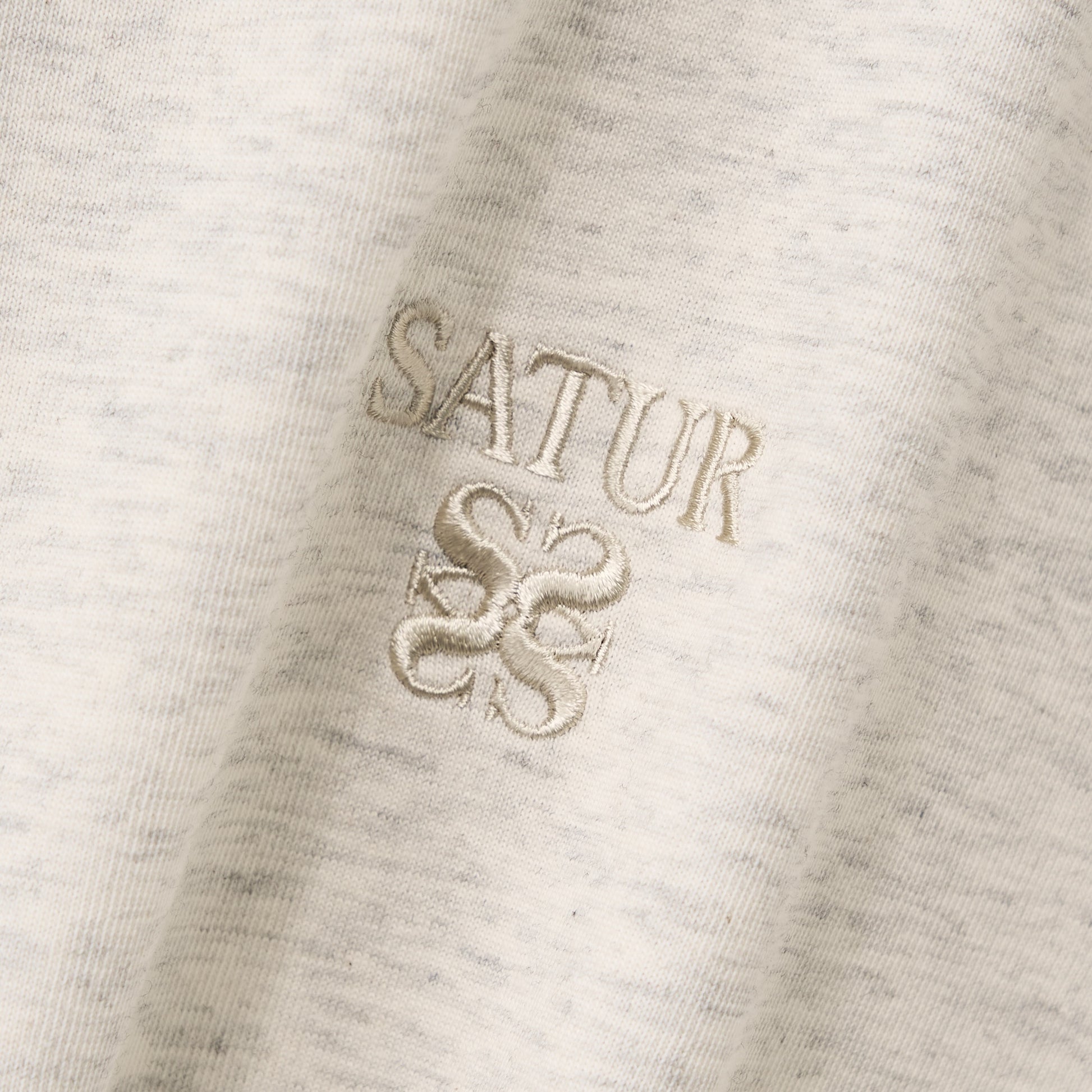SATUR Loren Classic Logo Half T-Shirt Oatmeal oversized tee minimalist embroidered logo casual