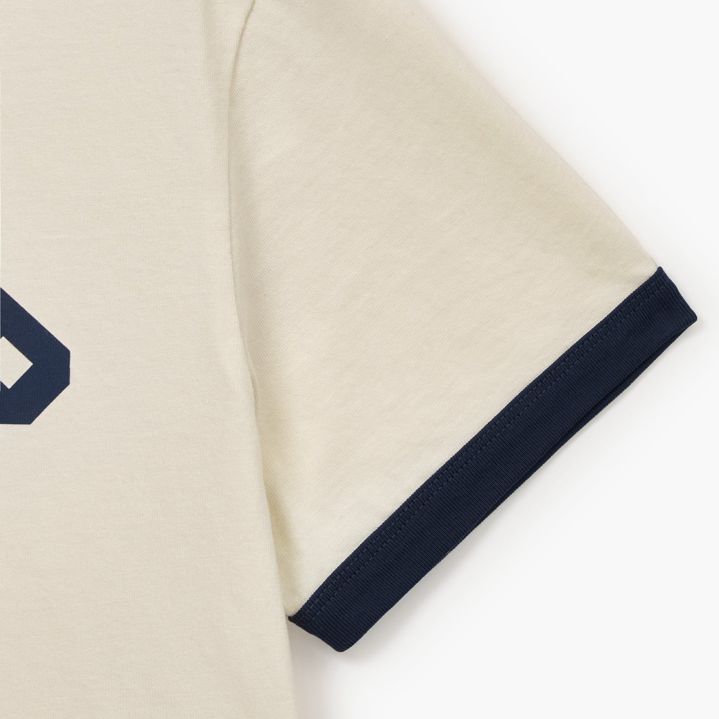 SATUR Arch Logo Ringer T-Shirt Cream womens tee contrast trim logo casual retro