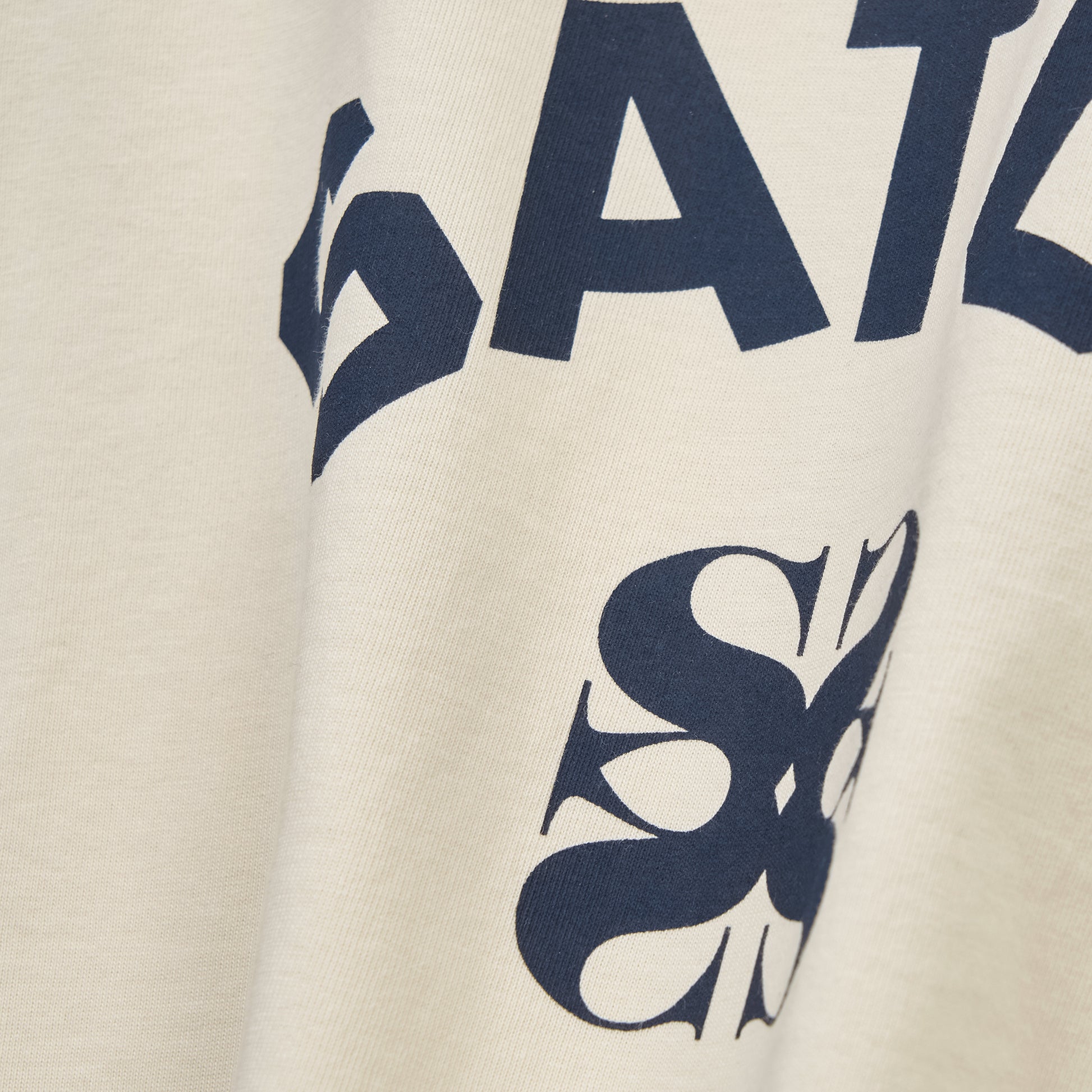 SATUR Arch Logo Ringer T-Shirt Cream womens tee contrast trim logo casual retro