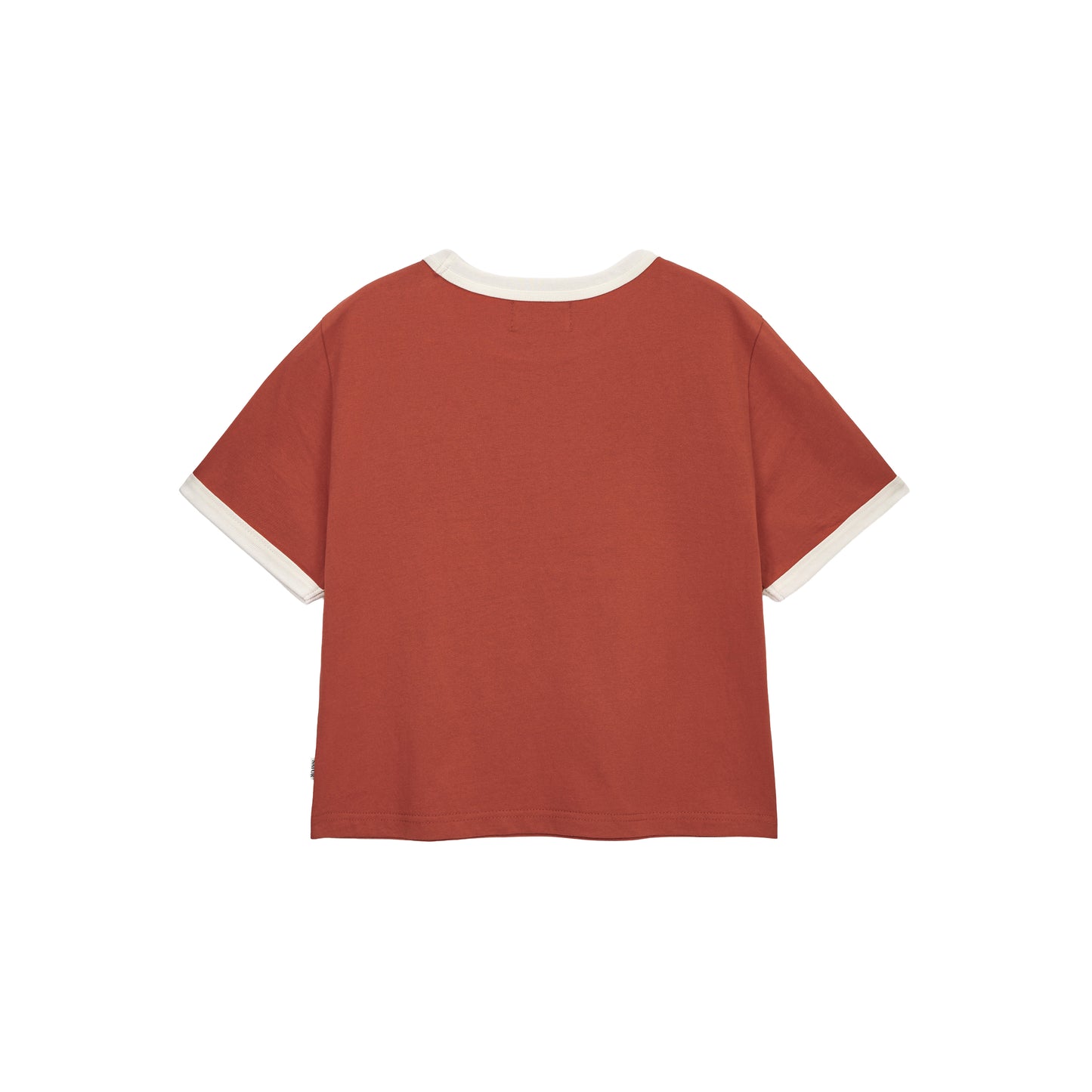 SATUR Arch Logo Ringer T-Shirt Red womens tee contrast trim logo casual retro