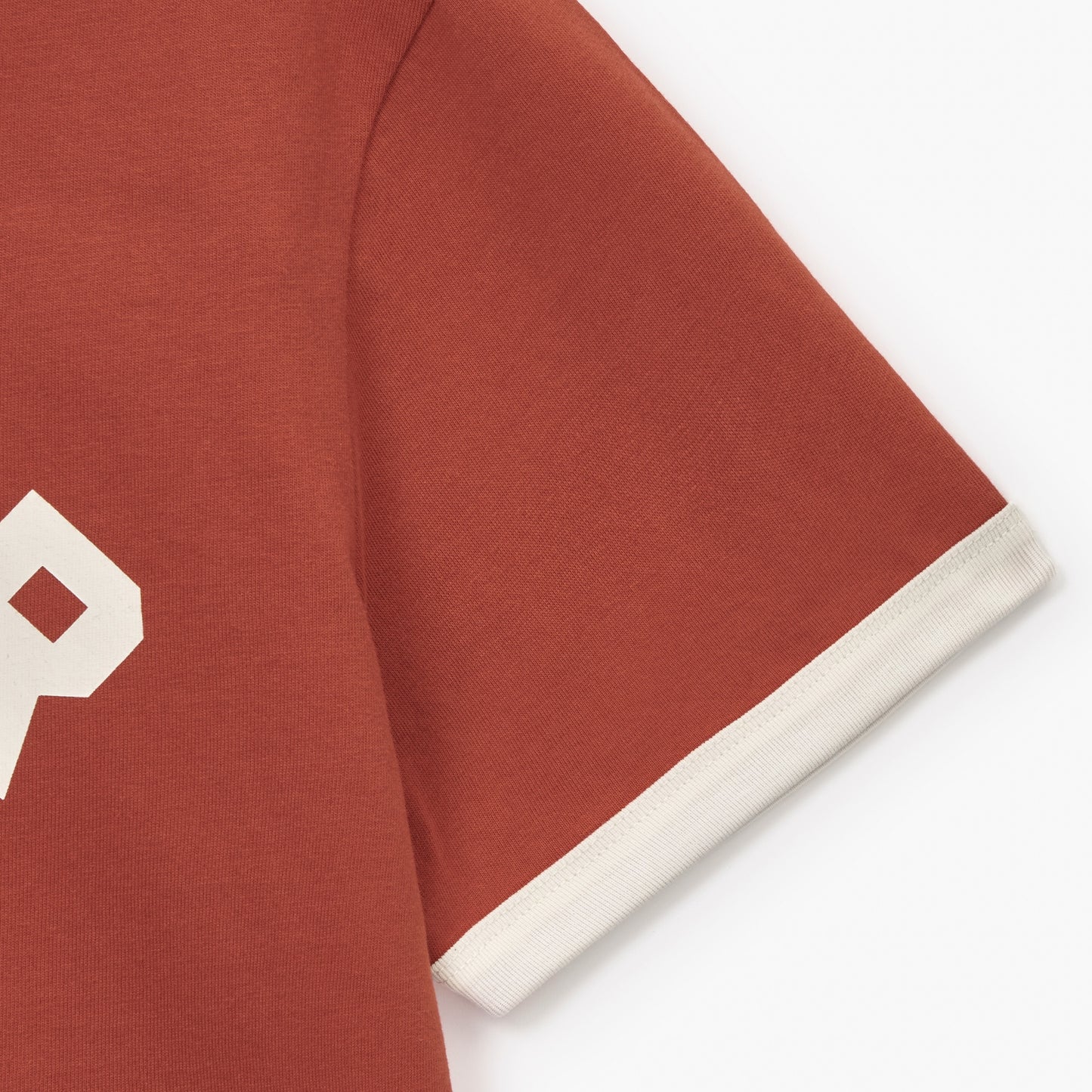 SATUR Arch Logo Ringer T-Shirt Red womens tee contrast trim logo casual retro