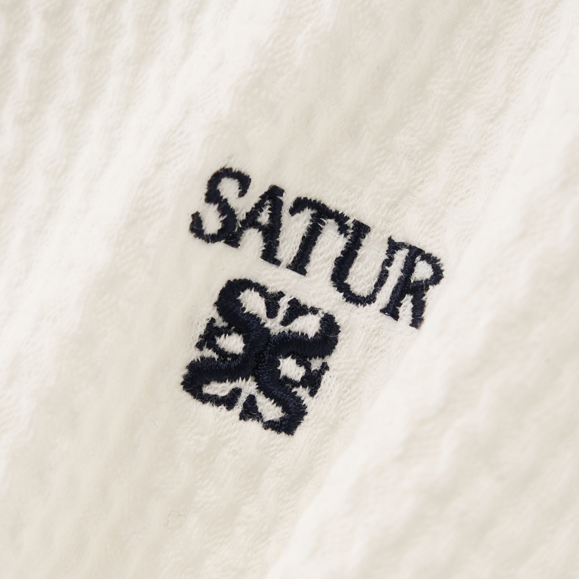 SATUR Square Neck Crinkle T-Shirt White womens top textured fabric minimalist casual