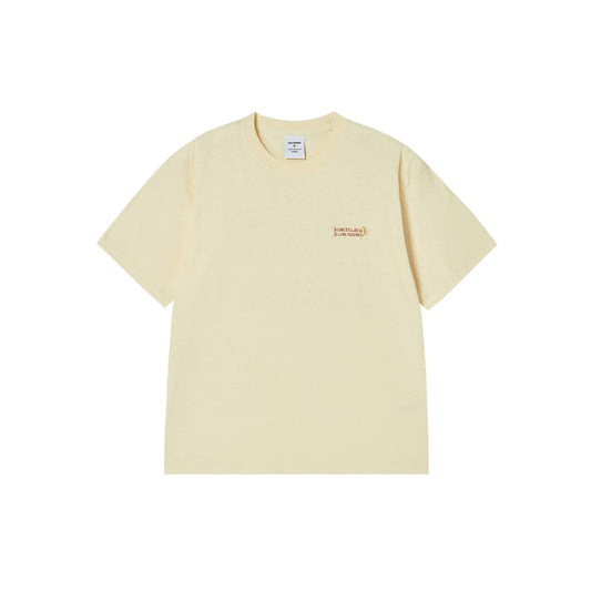 ADLV Sleeping Line Friends SS T-Shirt Light Yellow oversized graphic tee Line Friends print casual streetwear top