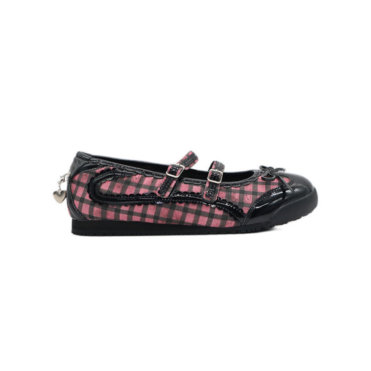 SneakSurf Mary Jane Pink Plaid/Black - straight right-side profile with the toe pointing right