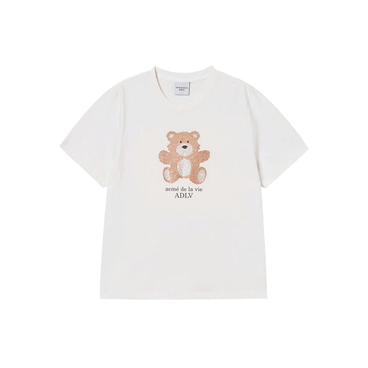 ADLV Sleeping Line Friends SS T-Shirt Light Yellow oversized graphic tee Line Friends print casual streetwear top
