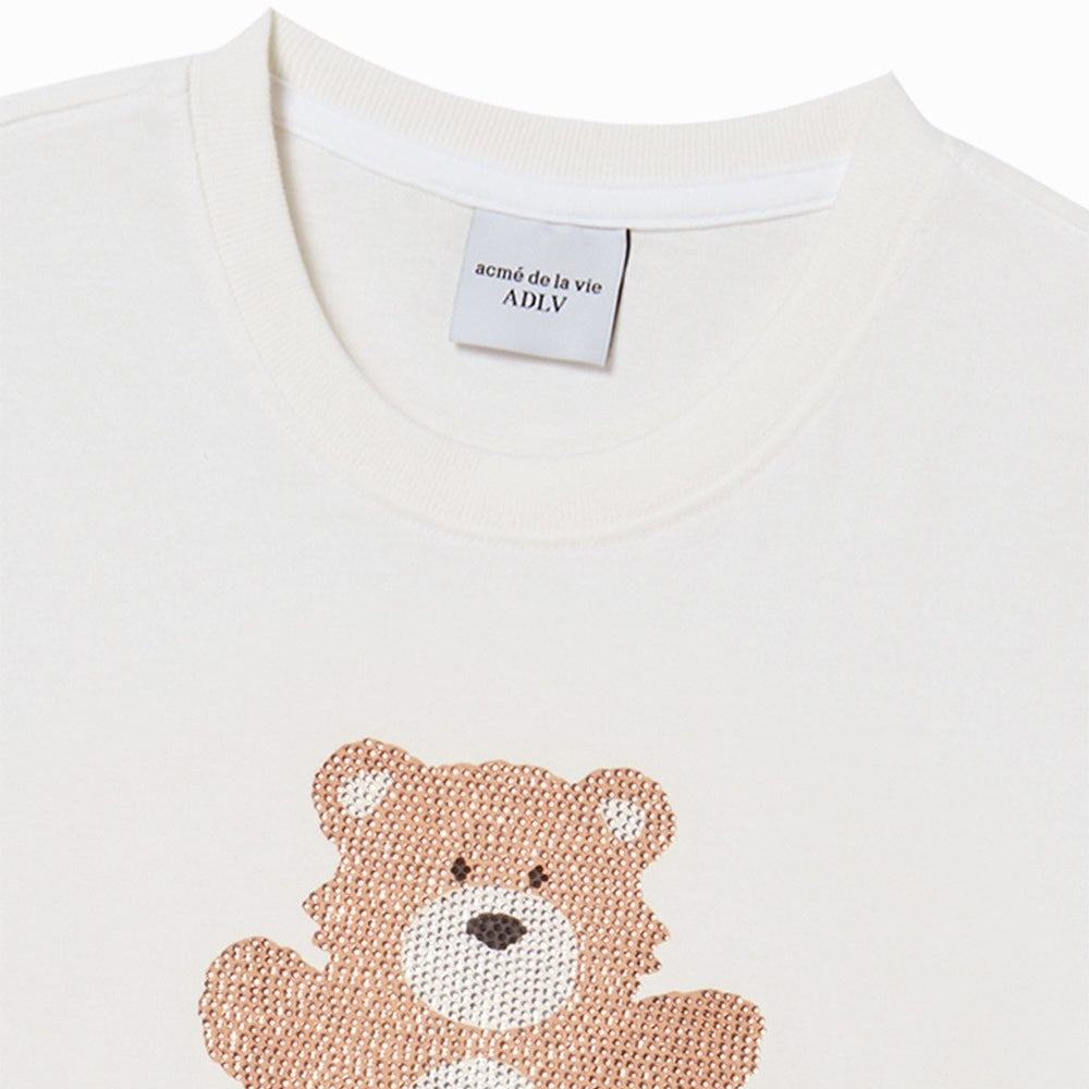 ADLV Sleeping Line Friends SS T-Shirt Light Yellow oversized graphic tee Line Friends print casual streetwear top