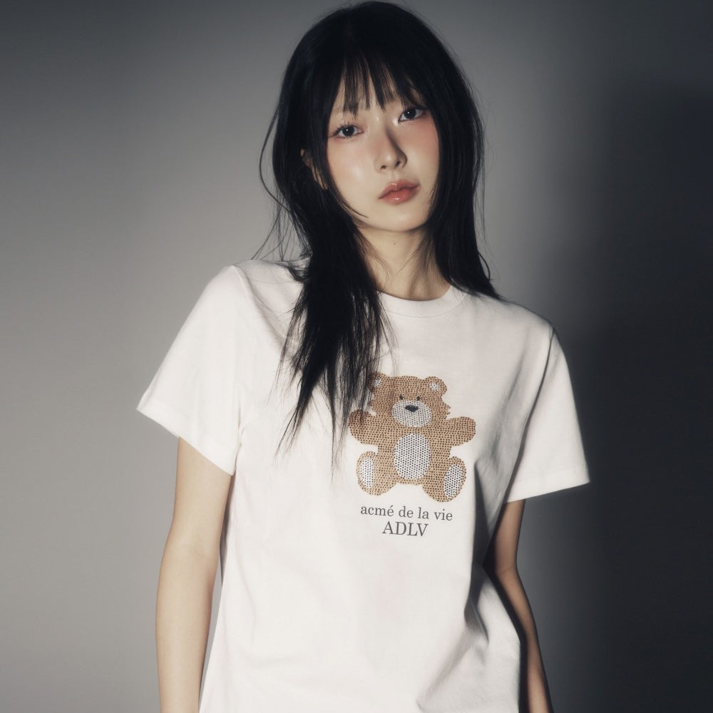 ADLV Sleeping Line Friends SS T-Shirt Light Yellow oversized graphic tee Line Friends print casual streetwear top