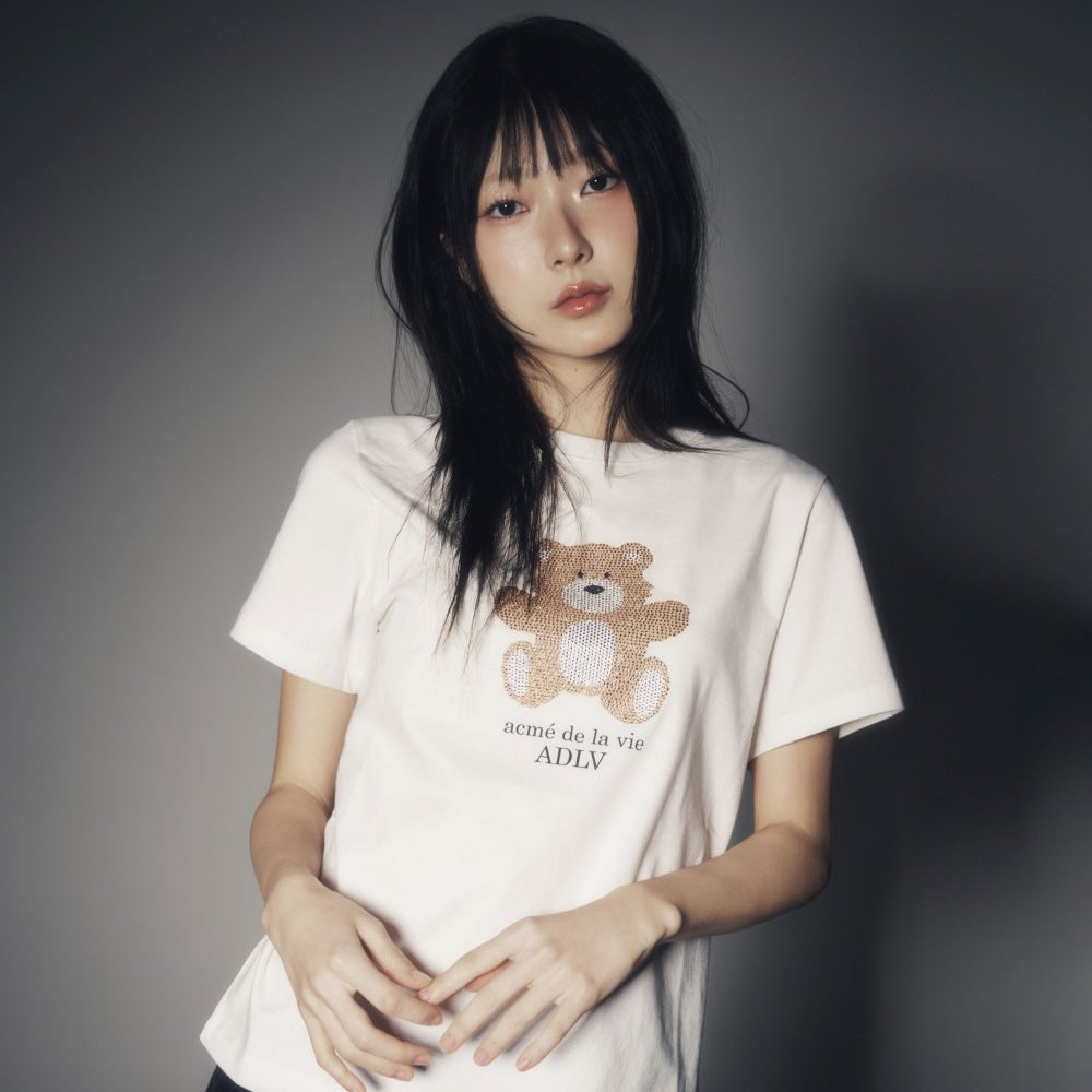 ADLV Sleeping Line Friends SS T-Shirt Light Yellow oversized graphic tee Line Friends print casual streetwear top