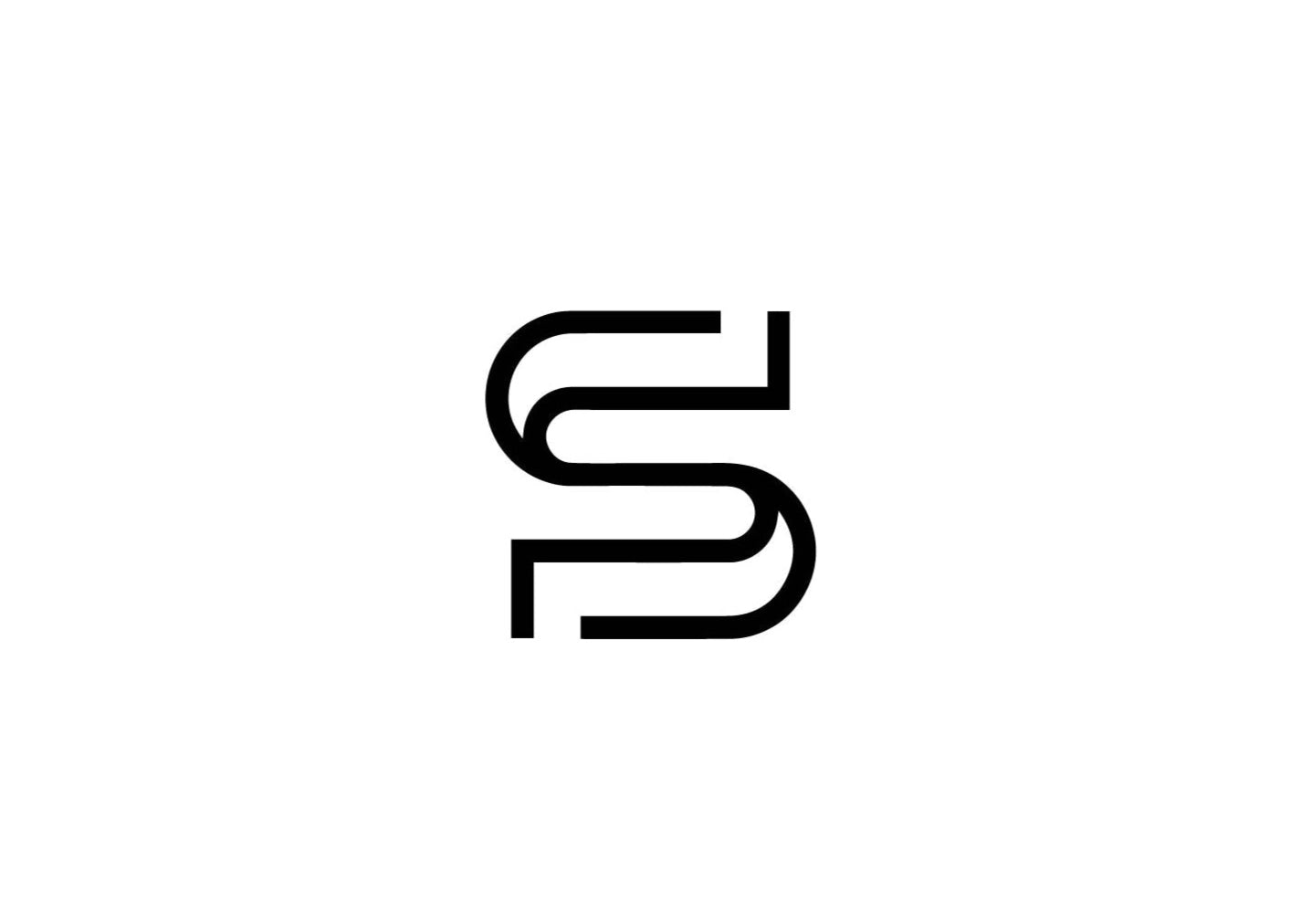 Black letter 'S' on a white background